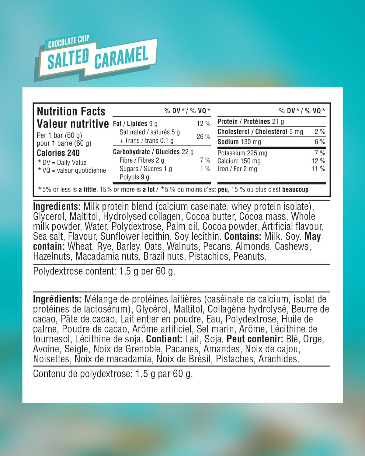 Grenade – Protein Bar – Chocolate Chip Salted Caramel – 12 x 60 g