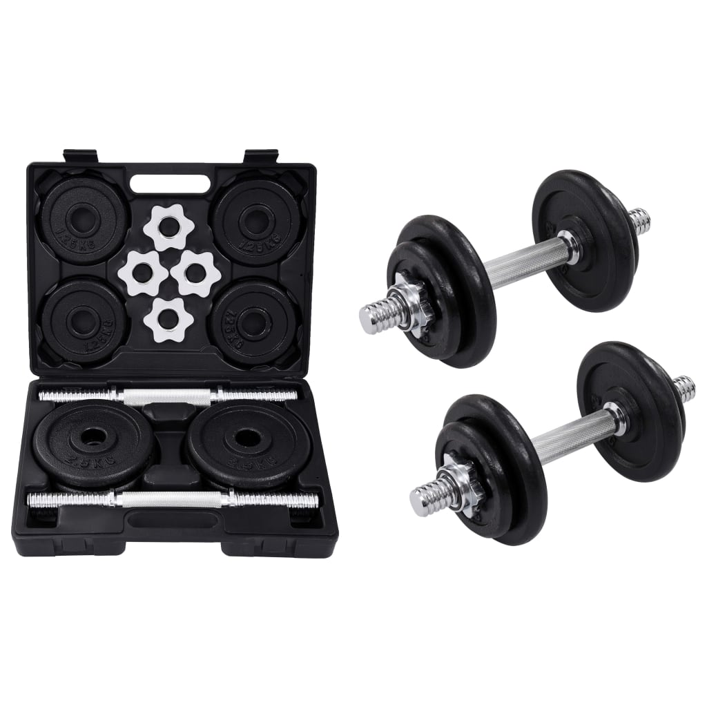 NNEVL 15 Piece Dumbbell set 20 kg Cast Iron