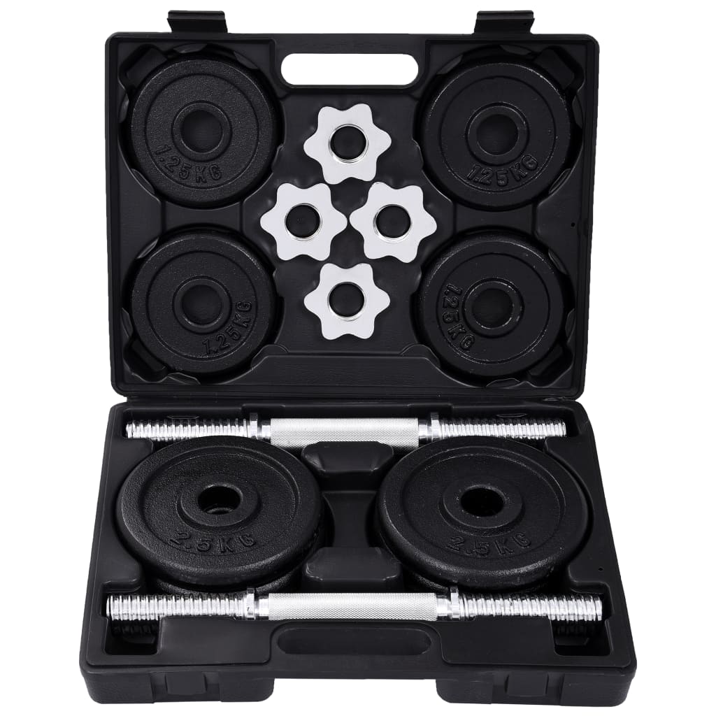 NNEVL 15 Piece Dumbbell set 20 kg Cast Iron
