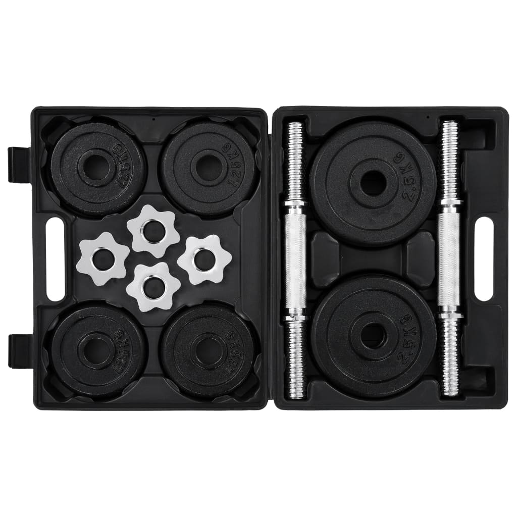 NNEVL 15 Piece Dumbbell set 20 kg Cast Iron