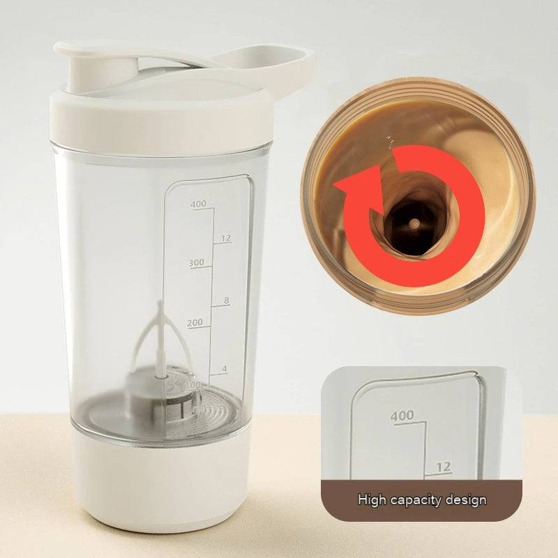 Electric Coffee & Protein Shaker Cup - 14oz, 1200mAh Battery, Automatic