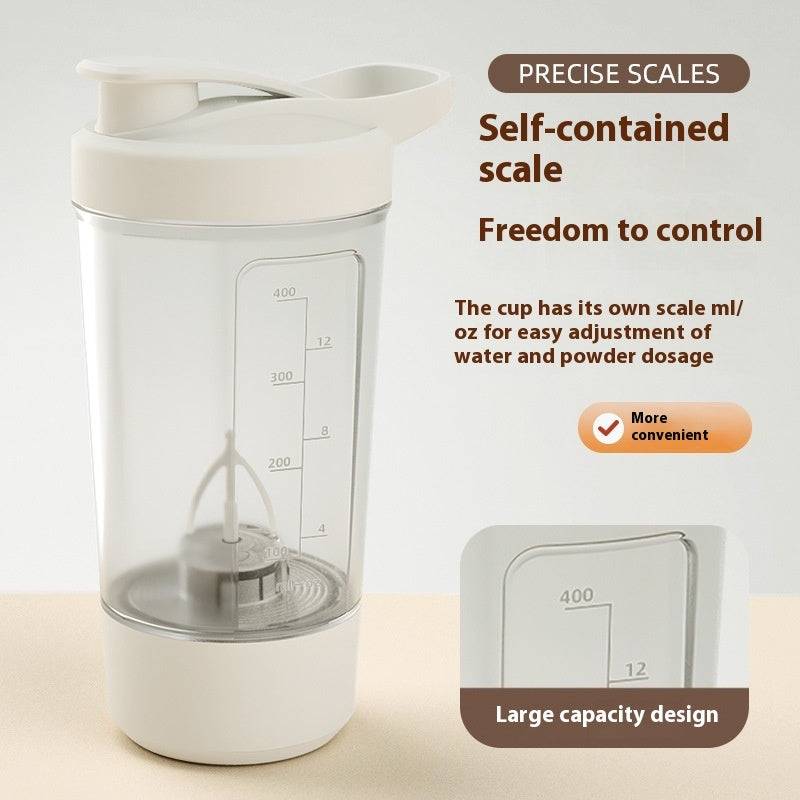 Electric Coffee & Protein Shaker Cup - 14oz, 1200mAh Battery, Automatic