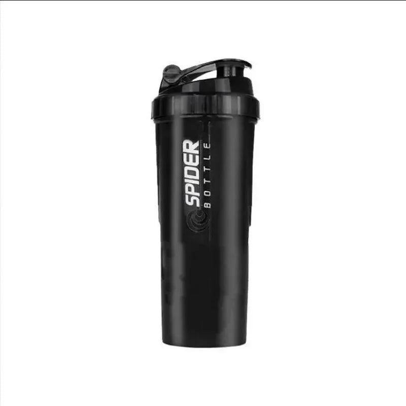 NNEOBA 3-Layer Protein Shaker Bottle Black