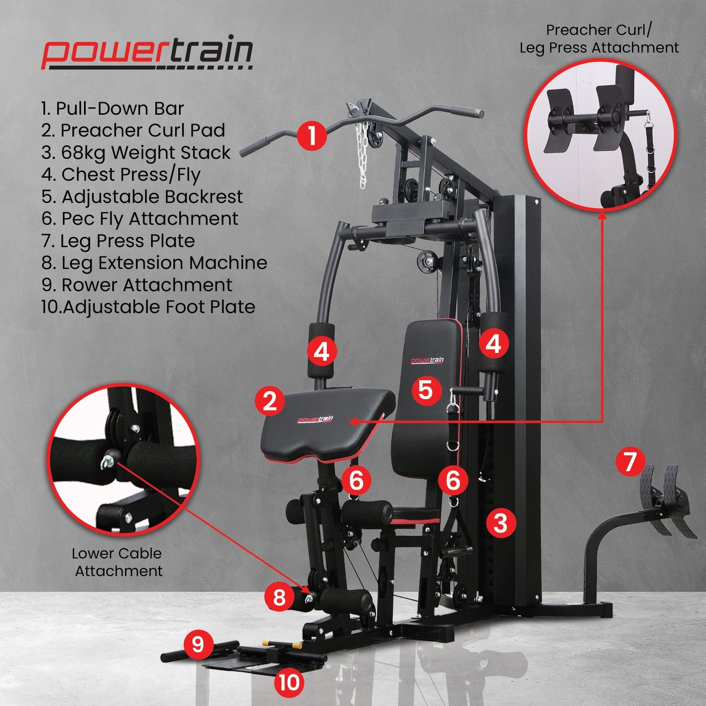 NNEDSZ Jx-89 Multi Station Home Gym 68kg Weight Cable Machine