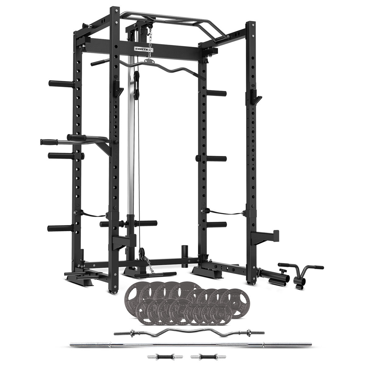 NNEDSZ CORTEX PR4 Folding Power Rack with 90kg Standard Tri-Grip Weight and Bar Set