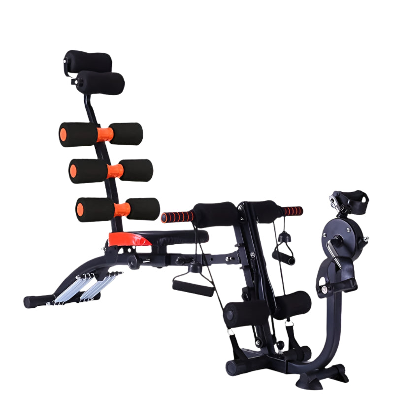 NNETM 6-in-1 Home Gym Ab Crunch Leg Bench