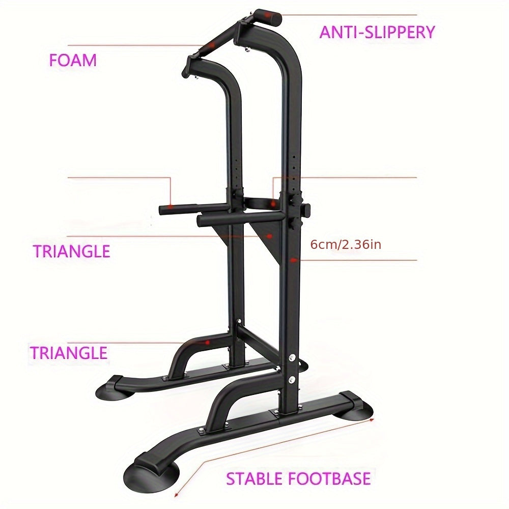 NNETM Foldable 10-Level Pull Up Tower – Pull Up Bar & Push Knee Raise Station(Black)