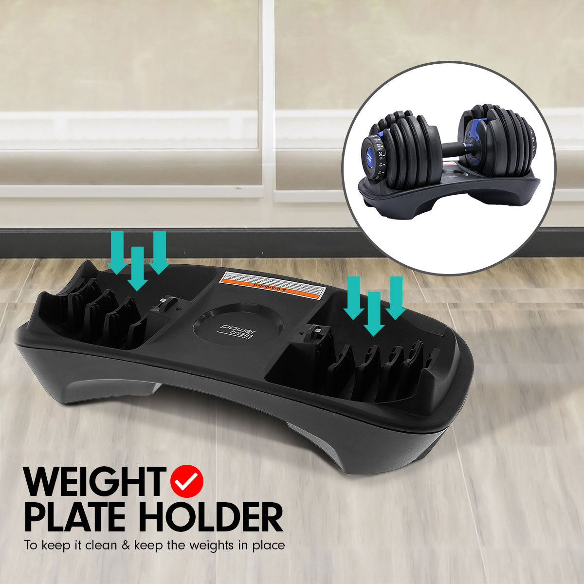 NNEDPE 24KG Powertrain Adjustable Home Gym Dumbbell - Blue