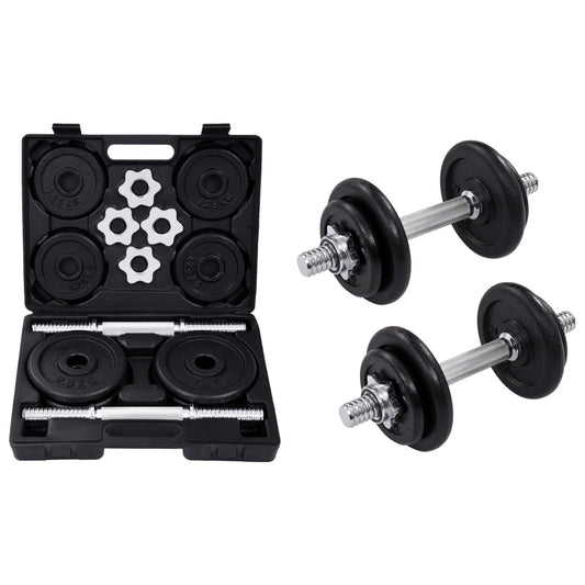 NNEVL 15 Piece Dumbbell set 20 kg Cast Iron
