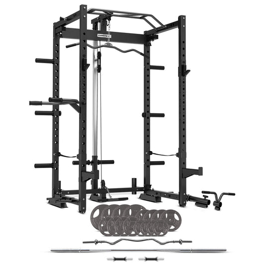 NNEDSZ CORTEX PR4 Folding Power Rack with 90kg Standard Tri-Grip Weight and Bar Set