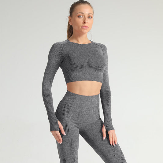 Yoga Shirts Women Long Sleeves Crop Tops Gym Clothing Workout Sportswear Running Tank Tops Sports T-shirts Fitness Tracksuit